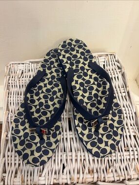 Coach Amel Flip Flops in Navy